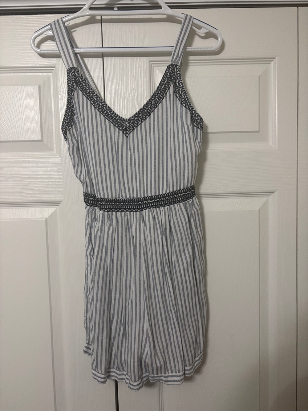 Japna White and Navy Striped Mini Dress